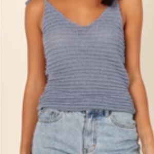 Wishlist Blue Ribbed Camisole Top
